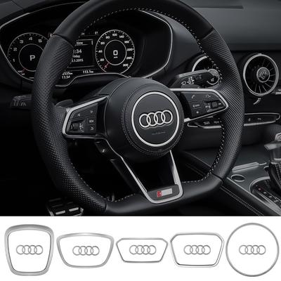 Car Styling Steering Wheel Center Badge Decoration Cover For Gwjd8 A3 A5 A4L Q5 A8L Q8 Q7 SQ5 Q5L Q6 A7L A6L A7 A8 2018-2024 Q3