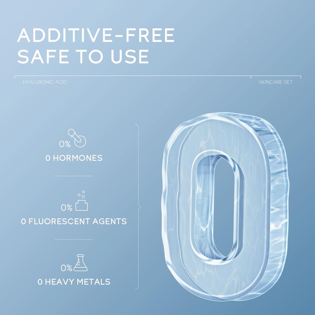 QUIYUM Hyaluronic Acid Skincare Set: Three-Piece Hydrating and Moisturizing Kit