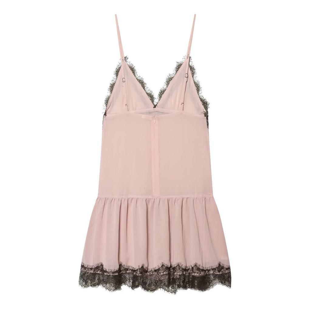 Vestido Camisola Patchwork de Encaje Primavera Europea 2026