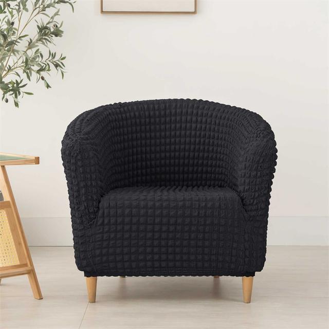 Solid Color Tub Chair Cover Spandex Stretch Club Armchair Covers Single Seat Sofa Slipcovers For Living Room Bar Coffee Shop