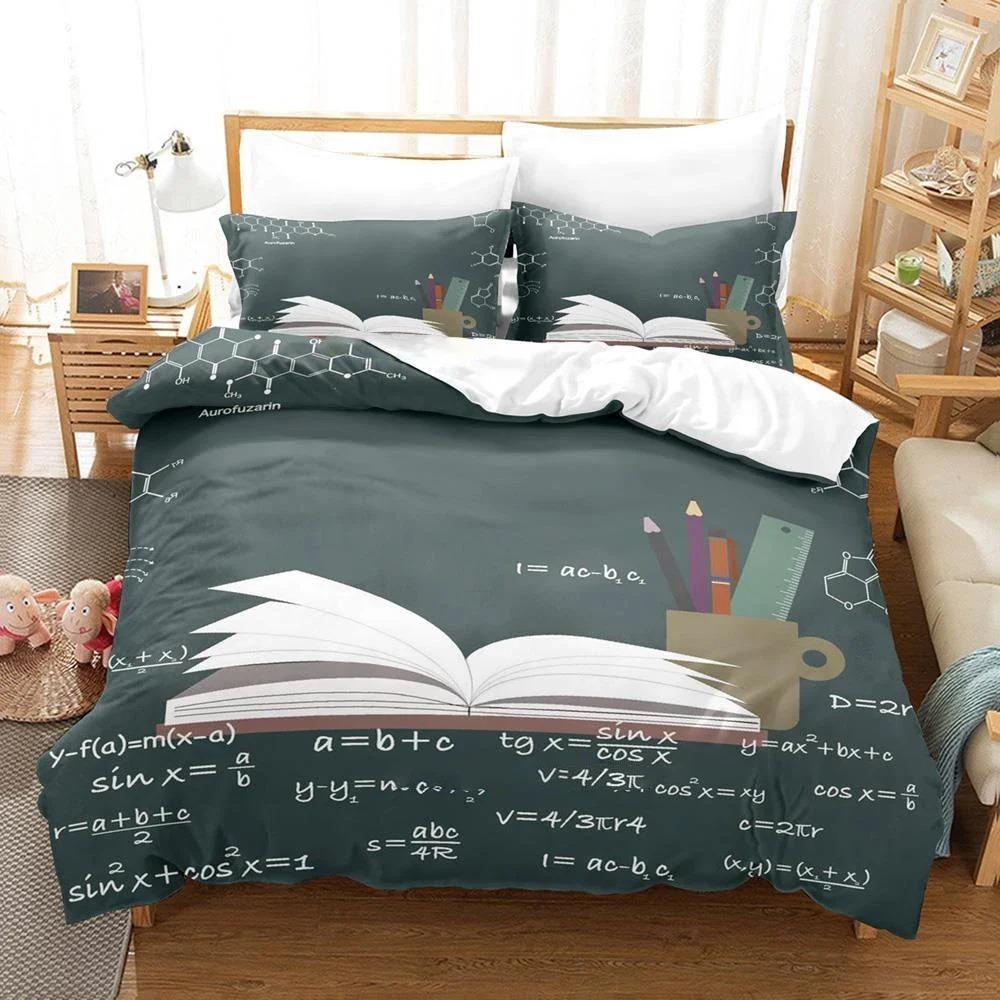 3D Blackboard Formula Adult Boys Single Double Full Queen King Size Duvet Cover Bedroom Math Genius New Quilt Cover Pillowcase