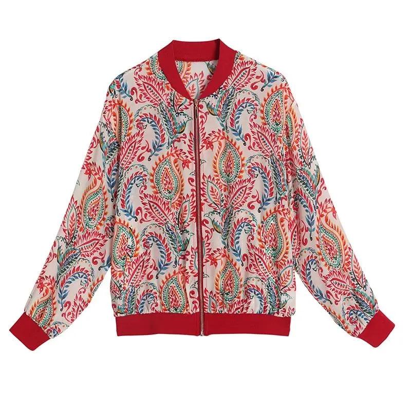 Women's Plus Size Floral Chiffon Cardigan - Long Sleeve, Round Neck, Summer Sunscreen Jacket
