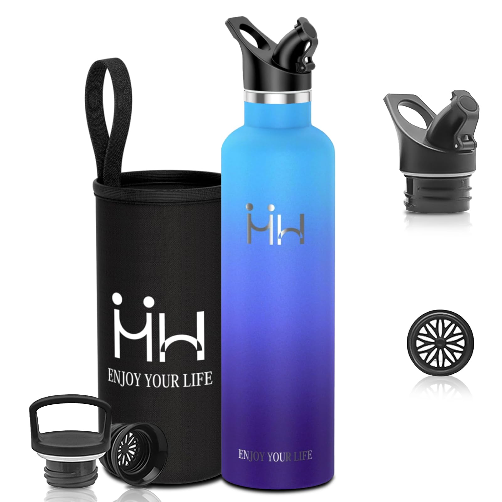 

ASAKA Stainless Steel Water Bottle, 1 Liter, Vacuum Insulated, Keeps Hot or Cold, Large Capacity, Direct Drinking, Wide Mouth, Easy to Clean, 1000ml