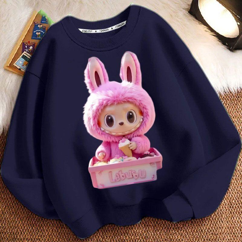 Round-neck Hoodies for Children, Long-sleeved Loose Hoodies for Boys and Girls in Spring and Autumn