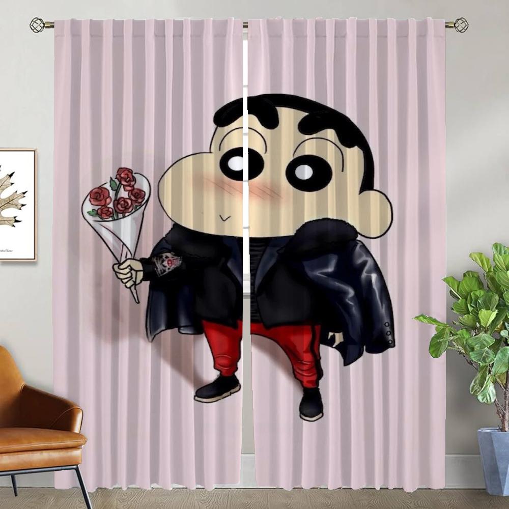 Crayon Modern Living Room Curtains for Camera Partition Anti-mosquito Curtains 2 Pieces Window Curtain Halloween Decoration Home