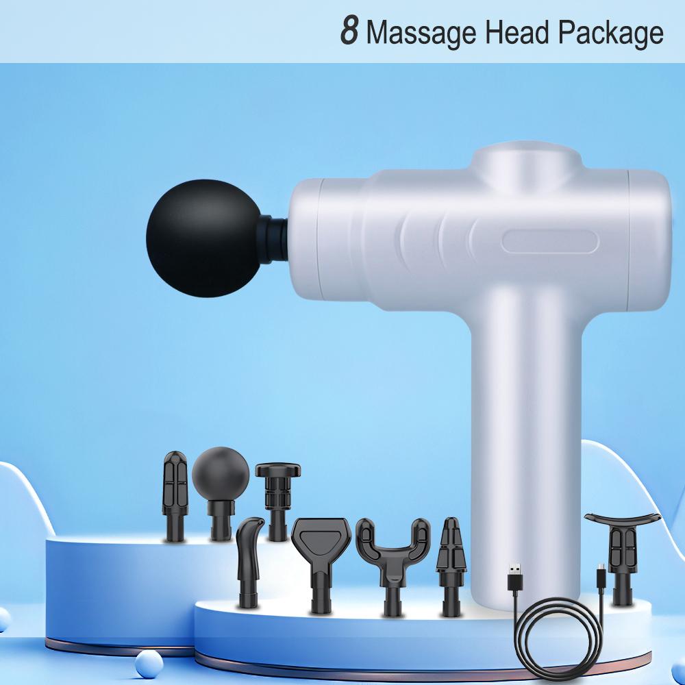 Massage Gun Variable Frequency 5 Levels Fascial gun Dual mode 4x Strike Massager head Massager Body Neck Back Leg Fitness Tool