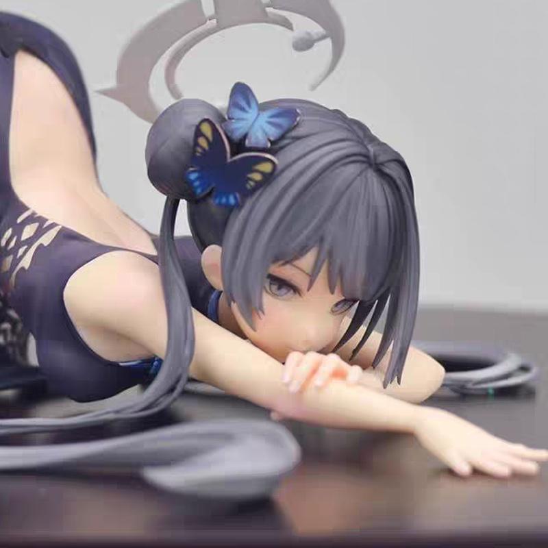 Blue Archive Anime Figurine Gk Longhua Consort Saki Kneeling Posture Beautiful Girls Cheongsam Model Desktop Ornament Playthings Gifts