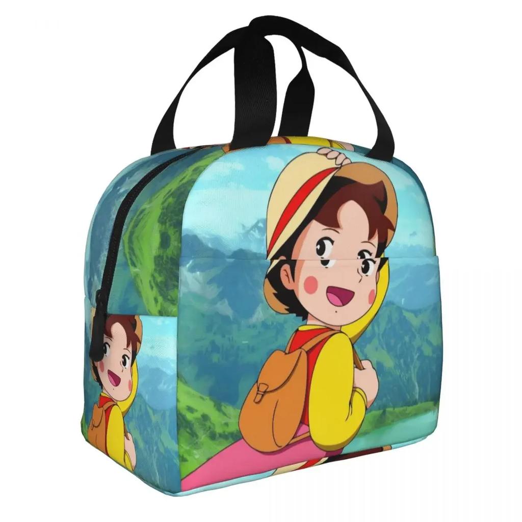 Anime Heidi Girl Of The Alps Lunch Box Leakproof Cooler Thermal Food Insulated Heidi Peter And Grandpa Lunch Bag For Women Kid