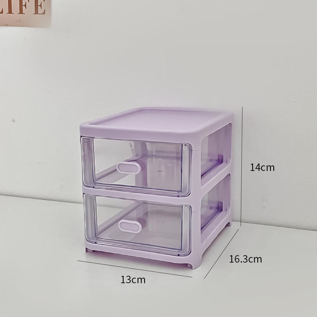 Desktop Storage Box with Cover Drawer Type Large Capacity Organizer Office Stationery Hair Accessories Storage Box
