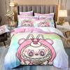 Cartoon Cute Labub 3D Printed Quilt Cover Three-Piece Set Student Dormitory Bedding Four-Piece Set