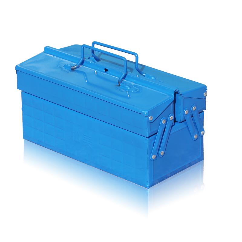 Flip-Lid Double-Layer Multi-Functional Tool Box for Electrical and Metal Repair