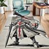 Cross Templars Knight Polyester Carpet, Soft Indoor Mat for Office Chair, Living Room, Computer Desk - Decorative Home Office Rug Design