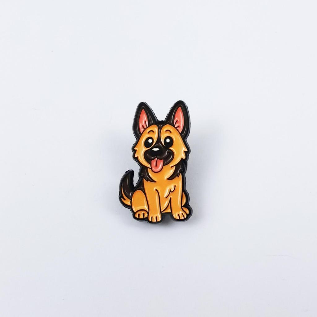 Creative Cartoon Puppy Metal Lapel Pin: Cute Bag Accessory or Children's Clothing Brooch