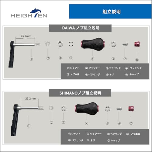 ERHÖHTER Rollengriffknauf 20mm, 4,7g, 1.5K Kohlefaser, Kompatibel mit Shimano Typ S und Shimano Typ A Rollen, Kürbis-Serie (Rotguss) (959)