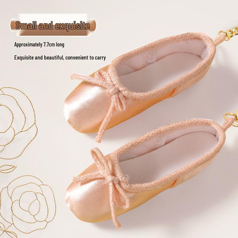 Ballettschuh-Anhänger: Handgefertigter Satin-Spitzschuh-Anhänger Schlüsselanhänger