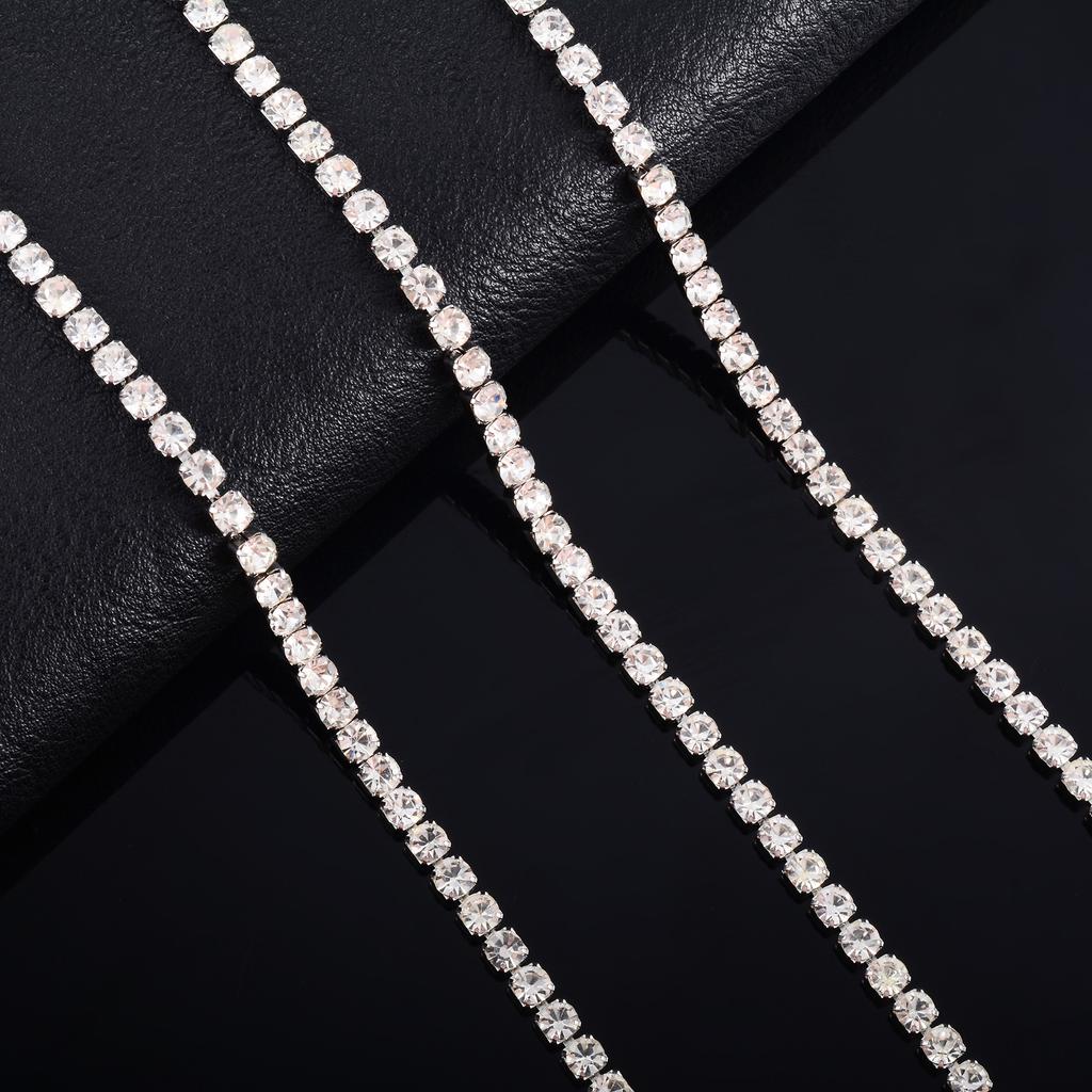 Błyszczący naszyjnik tenisowy z cyrkonią sześcienną dla kobiet, choker z dżetami, minimalistyczny łańcuszek z kryształkami, biżuteria ze stali nierdzewnej, akcesoria