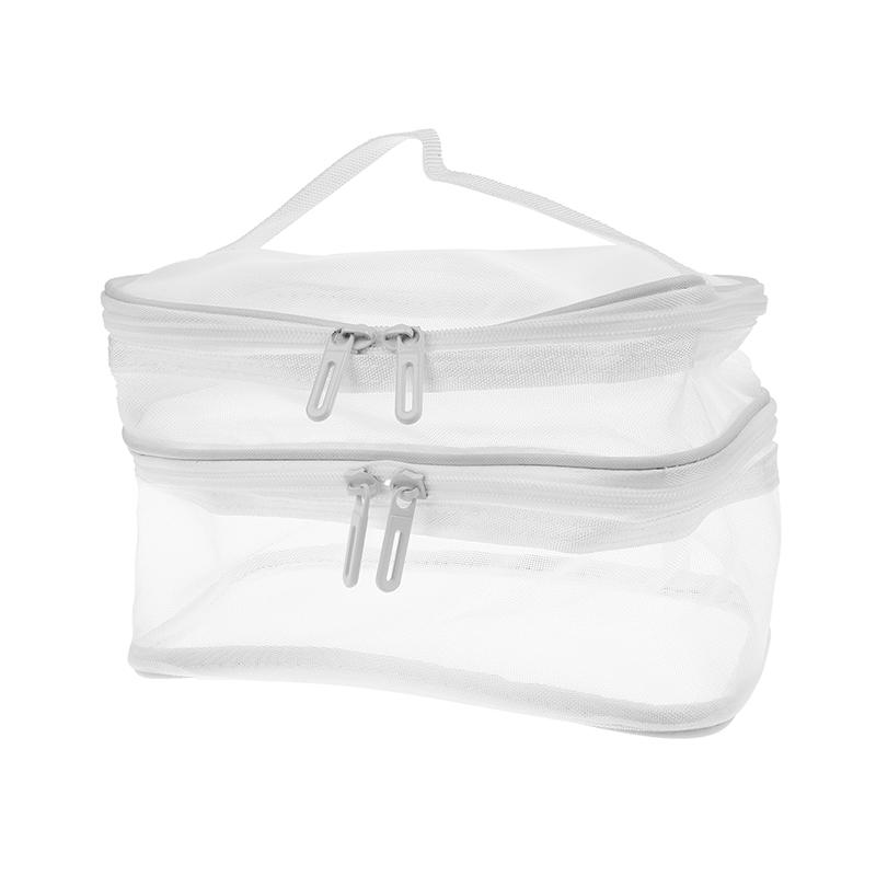 1ks síťovaná kosmetická taška Síťované taštičky na make-up Pouzdro pro kanceláře Cestovní úložné tašky Dvouvrstvé toaletní tašky