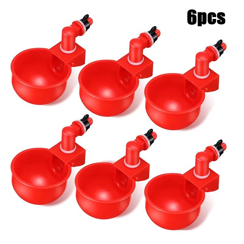 6-Pack Automatic Chicken Watering Cups - Poultry Drinker For Ducks, Quail & Birds