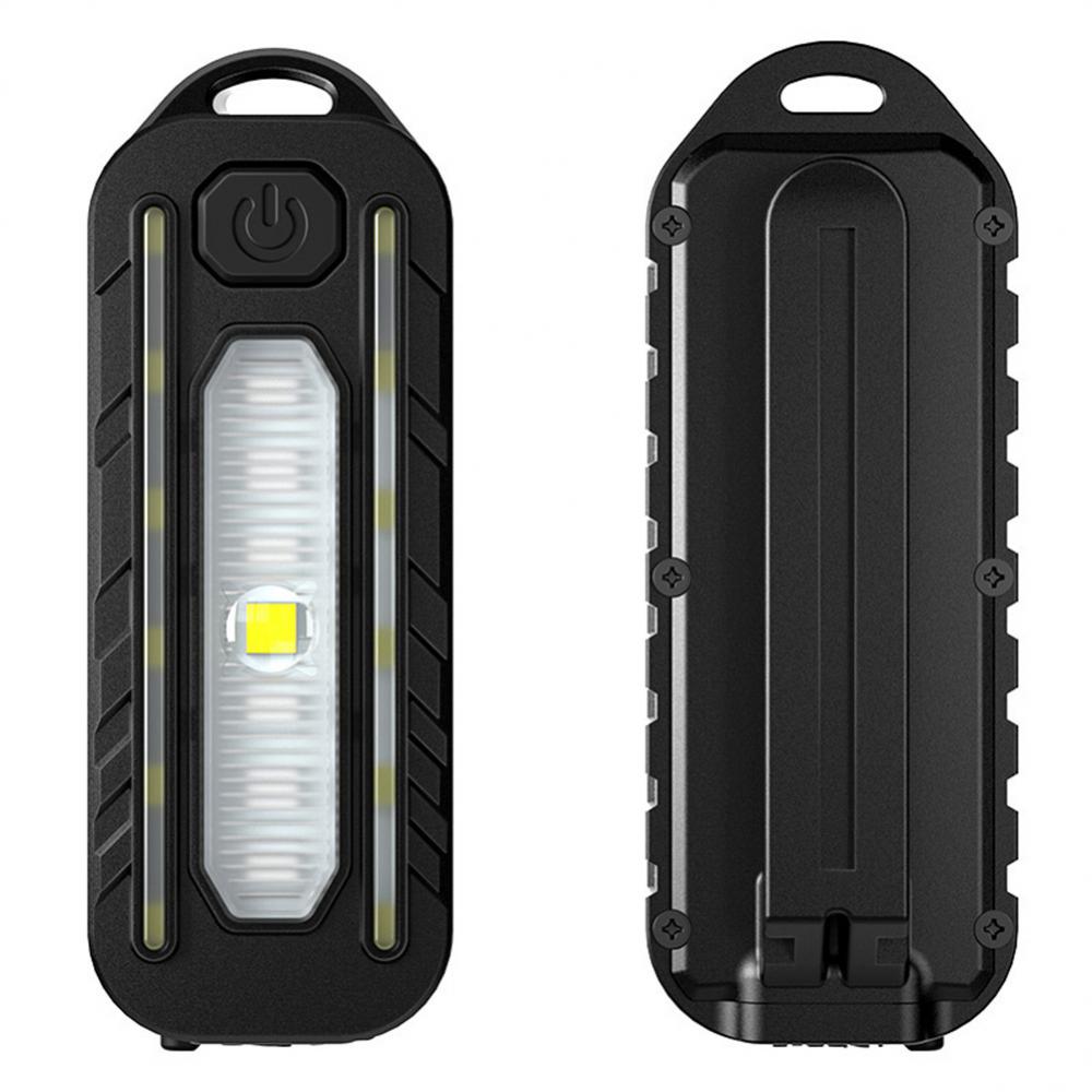 Mini Thin Flashlight Police Shoulder Light USB Type-C Rechargeable Taillight Helmet Lamp Keychain Light
