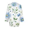 Women's Fashion Casual Button-up Seven-quarter Sleeve Floral Print Lapel Top
