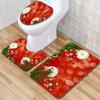Christmas Bathroom Floor Mat Toilet Three-Piece Set