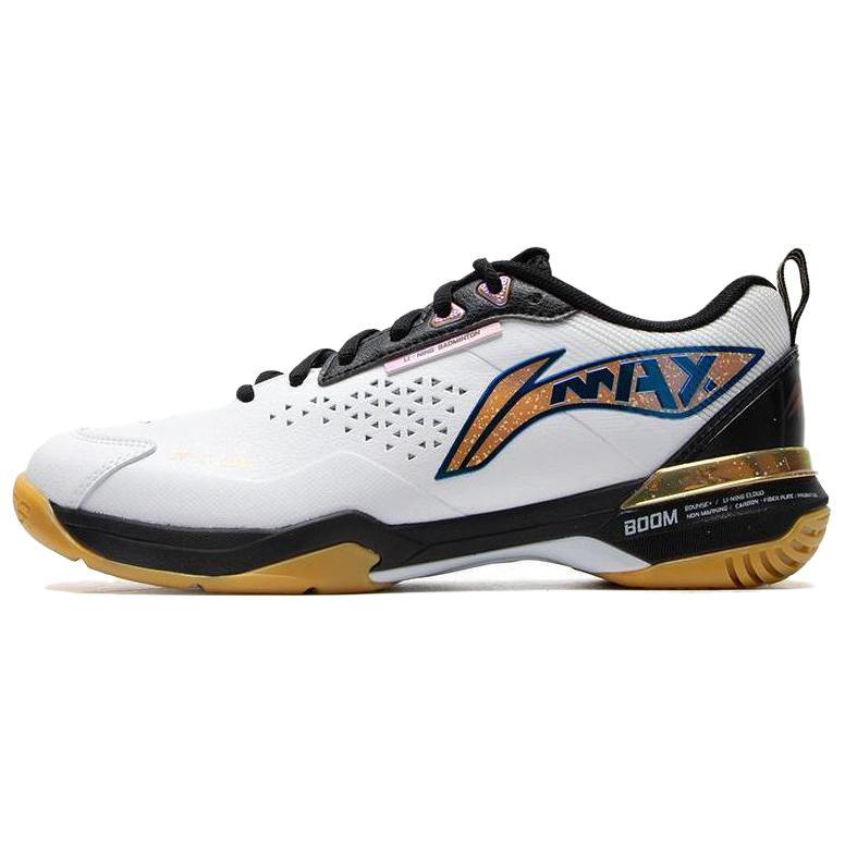 New LiNing MAX Slip Resistant And Breathable Low top Badminton Shoes Unisex White/Black AYAU003-2