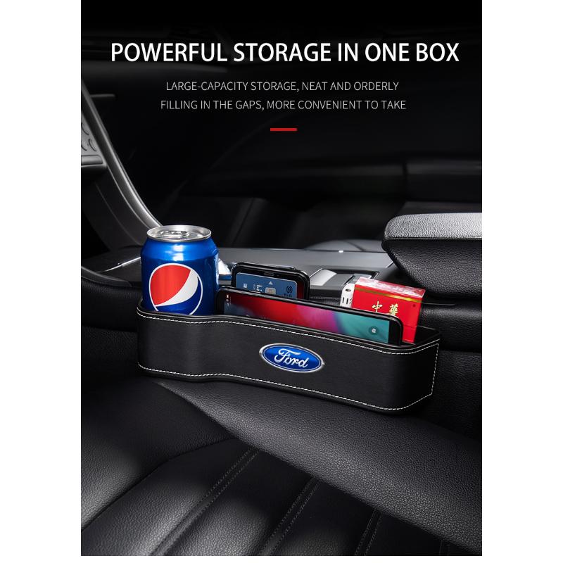 Organizér do mezery autosedačky Multifunkční úložný box Kapsa na pohár Pro Ford Focus Mk2 Mk3 Fiesta Ranger Mondeo S-MAX Kuga Mustang