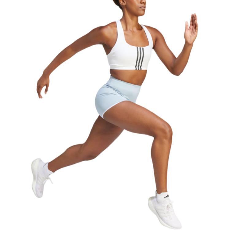 Adidas Logo Print Simple Comfortable Tight Sports Shorts Women Shorts Light-Blue HZ2534