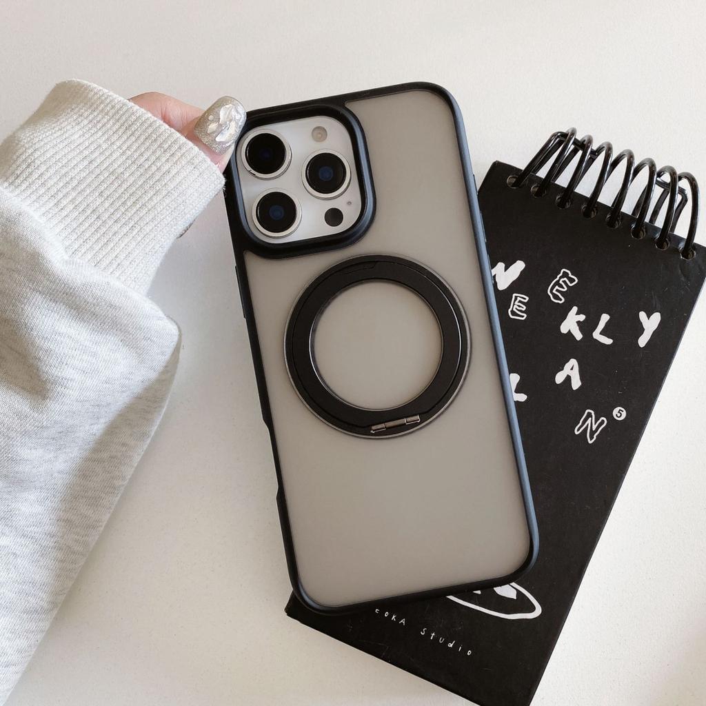 Applicable To Apple 16proMax Rotary Bracket Mobile Phone Case Magnetic Charging IPhone 15 Matte Anti Fall Protection Case
