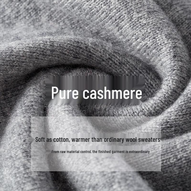 Hengyuanxiang Men's Pure Cashmere V-Neck Cardigan Vest