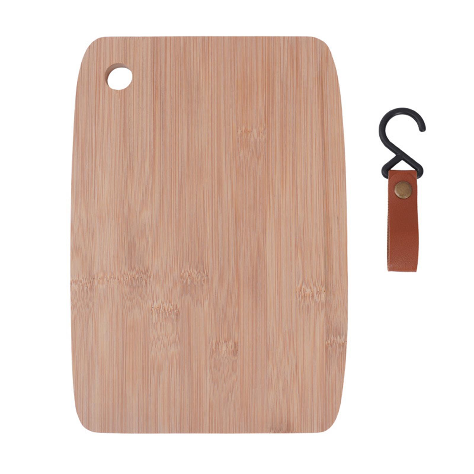 

Camping Serving Board with Holes Small Bamboo Wood Cutting Board Fruit Vegetable Chopping Board Outdoor Cooking Tool B