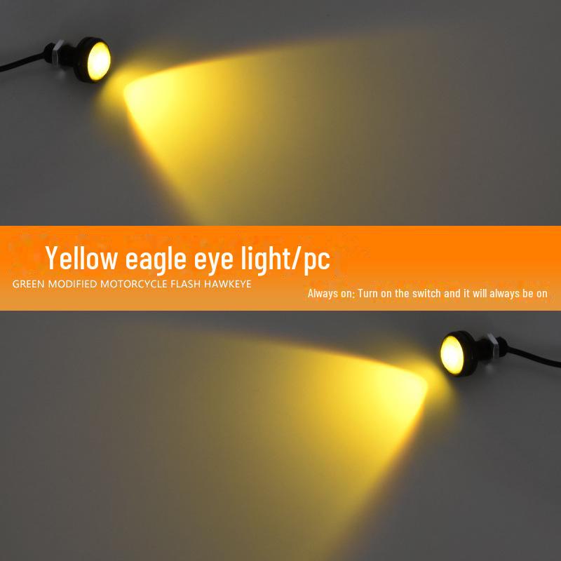 

Светодиодный фонарь подсветки номерного знака мотоцикла Eagle Eye 12 В - водонепроницаемый, высокая яркость, дневной ход, стоп-сигнал 1 piece always on жёлтый