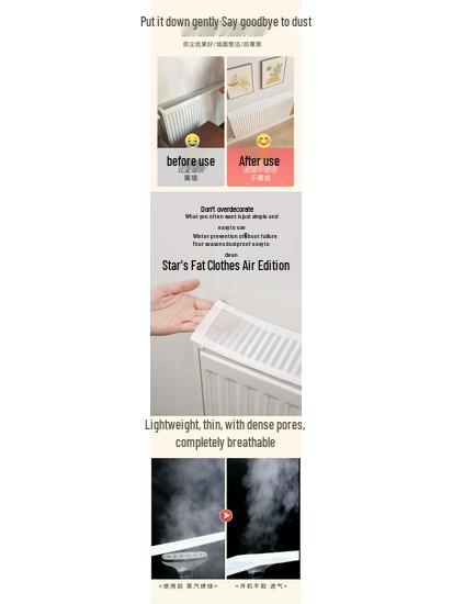 Dekorativní litinový kryt radiátoru: Polozakrytý protiprachový kryt a protikouřový štít