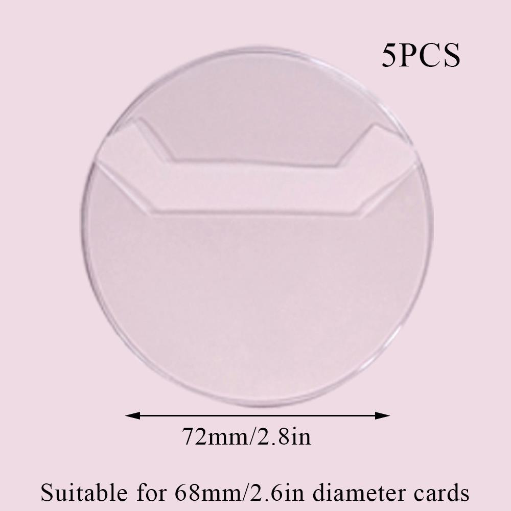 Transparent Badge Display Sleeve Round Card Storage Case Anime Badges Decoration Protective Sleeve PVC Badge Protector Case