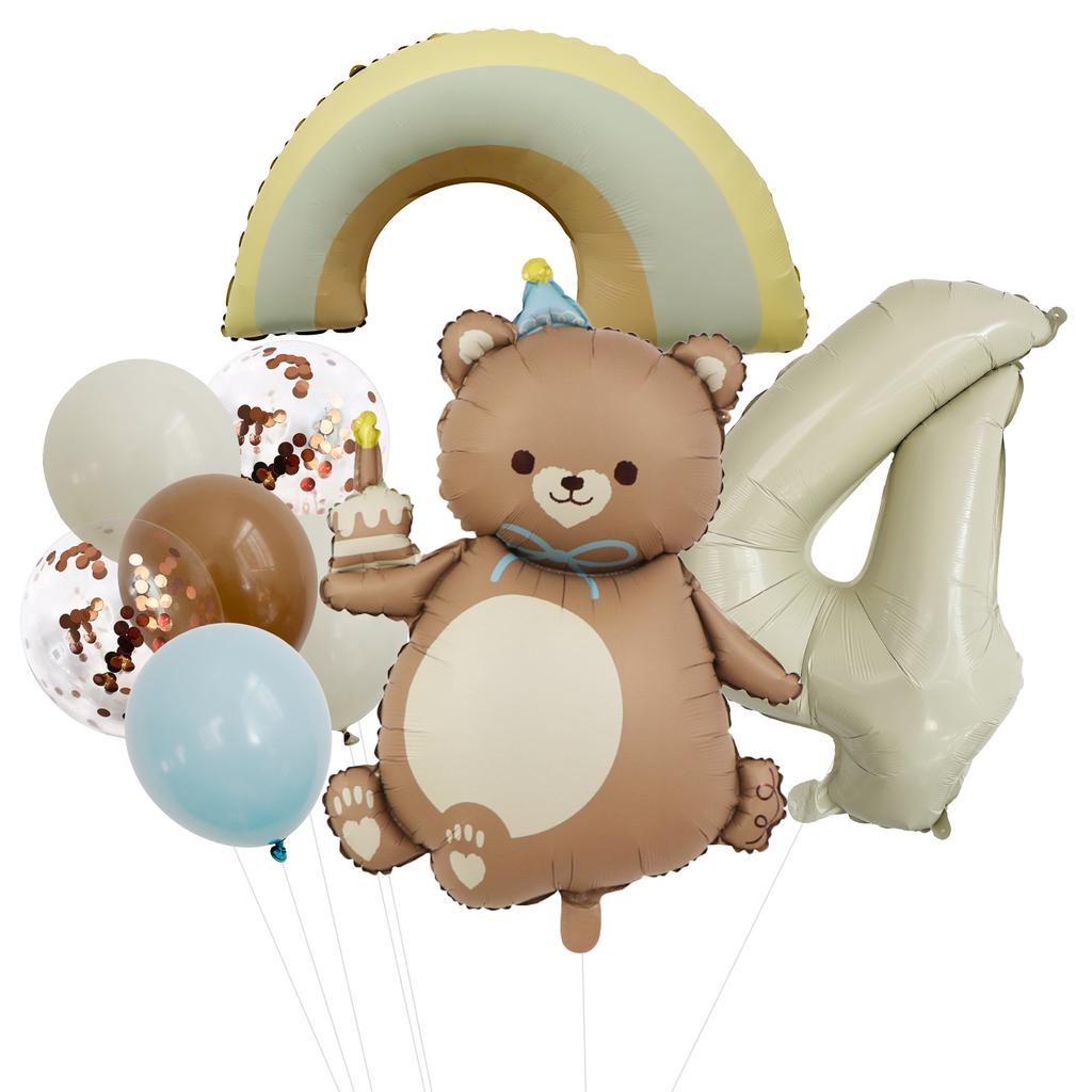 Magic Cake Bear Digital Aluminum Film Balloon Set Children'S Birthday Party Sequined Balloon Scene Arrangement