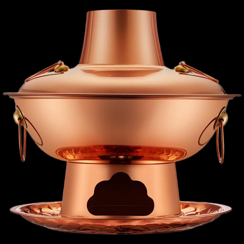 Large Thickened Copper Charcoal Hot Pot