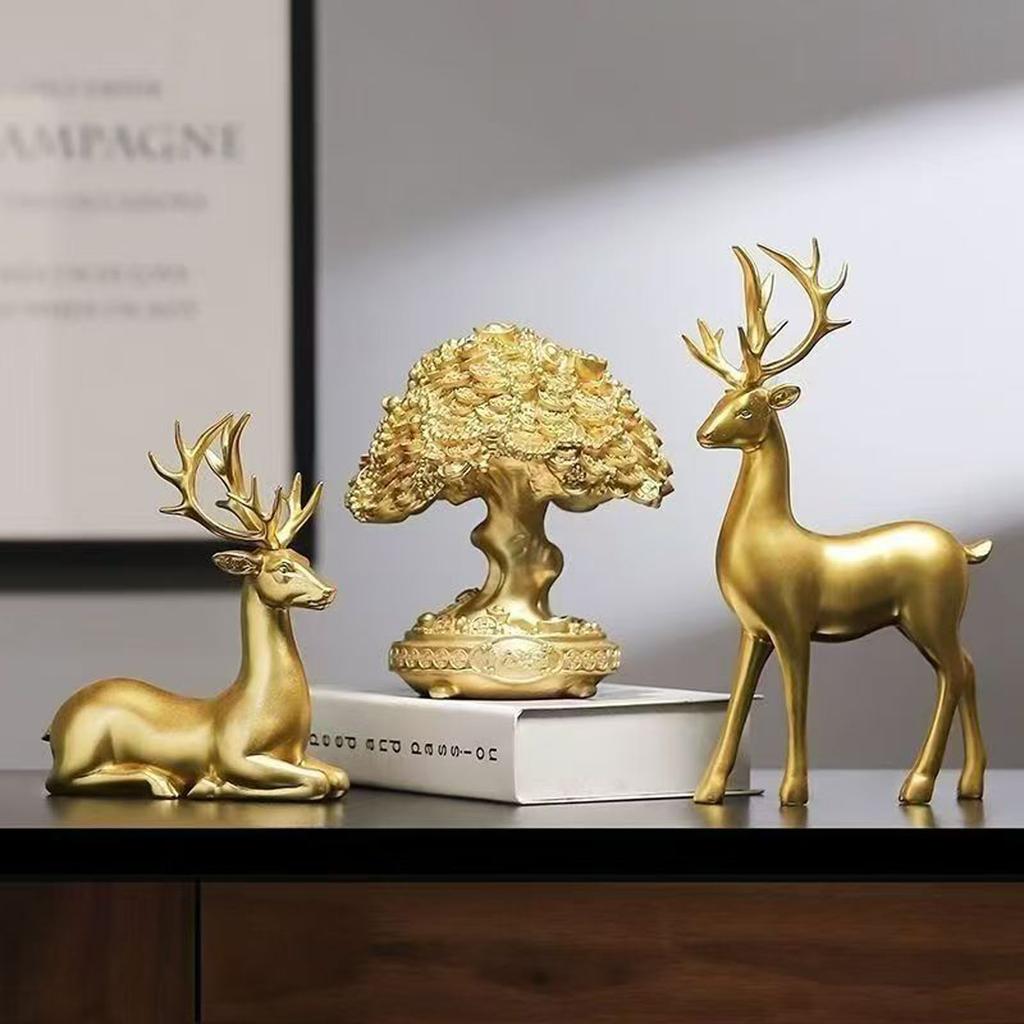 Weihnachts-Tischdekoration Rentierfiguren mit langem Geweih und Füßen Hirsch Tierfigur Heimdekorationen Geschenk