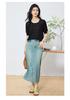 2025 Summer New High end Round Neck Lantern Sleeve Flower Jacquard Short Sleeve T-shirt Fashion Knitted Top
