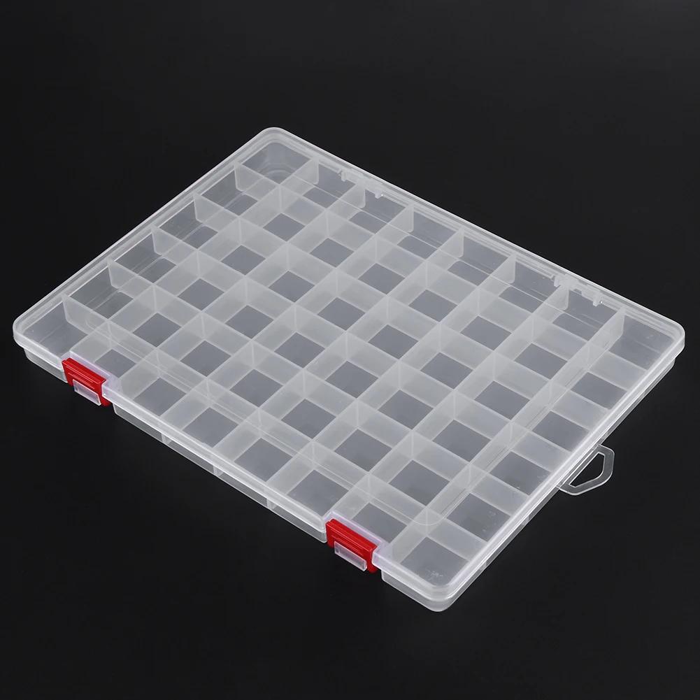 Transparent 48 Grids Plastic Fishing Tackle Box Lures Bait hooks Connector Storage Case Container Organizer Collection Tools