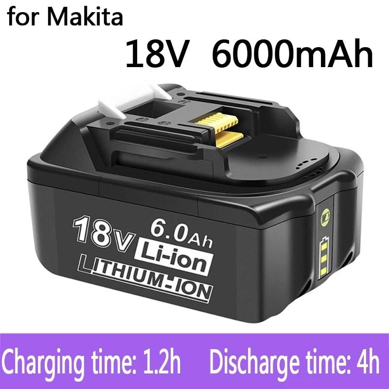 

100 %Originele Voor Makita 18v 6000mah Oplaadbare Power Tools Batterij Met Led Li -Ion Vervangende Lxt Bl1860b Bl1860 Bl1850