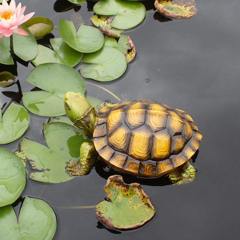 Floating Resin Tortoise Figurine Pond Statue Outdoor Accessories Float Tortoise Funny Craft for Garden Park Pool Pond