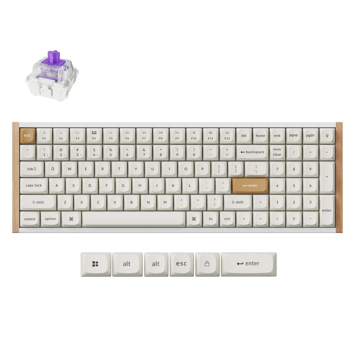 

Keychron K4 HE Rapid Trigger Wireless Custom Hall Effect Gateron Magnetic and Bluetooth QMK Aluminum and Wood RGB Compatible with and Linux US білий