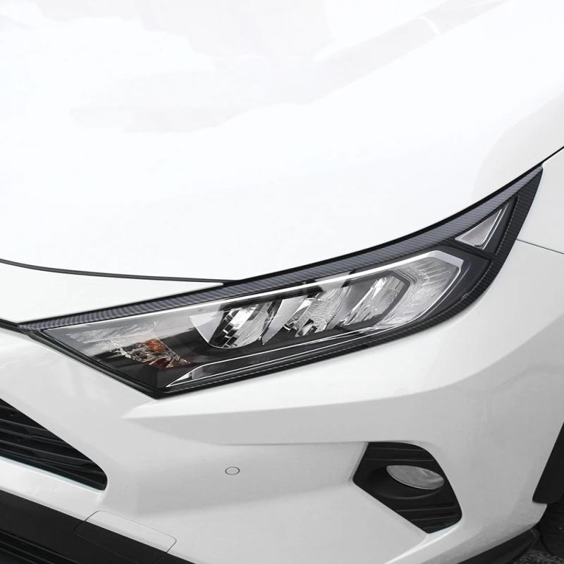 For Toyota RAV4 RAV 4 XA50 - Hybrid ABS black Headlight Decoration Frame  front Head lamp Eyebrow Cover Exterior Sticker