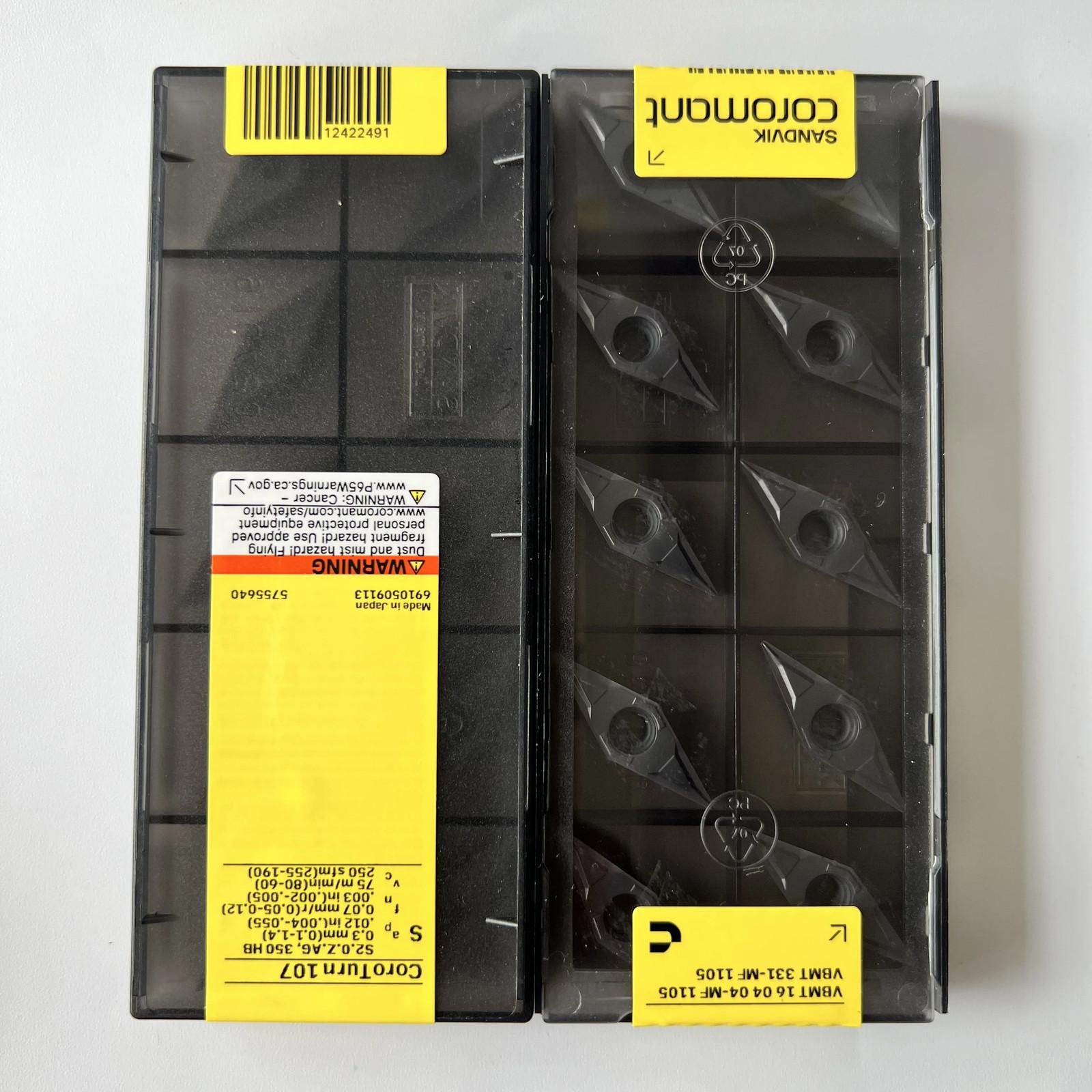 

SANDVIK / VBMT160404-MF 1105 / Industrial indexable Carbide Inserts 10 Pcs