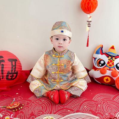 Baby's First Birthday Chinese-Style Tang Suit Set for Boys and Girls