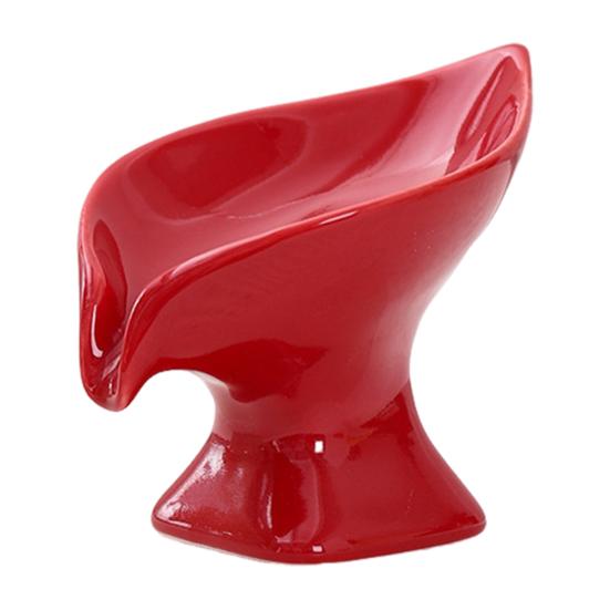 

Керамическая мыльница самоосушающаяся мыльница для раковины, туалета, душа, милая ива красный