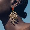 ZAA Vintage Irregular Metal Leaf Shape Dangle Drop Earrings Trend Boho Women  Casual Beach Holiday Party Girl Gifts