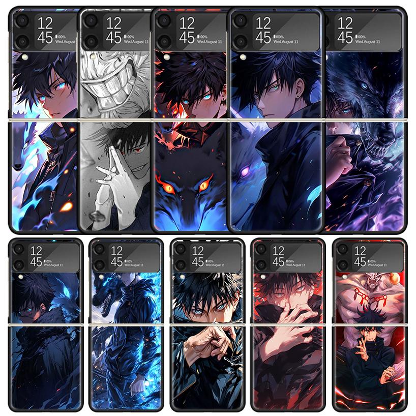 Kaisen J-Jujutsu Fushiguro Megumi Phone Case For Samsung Galaxy Z Flip7 Flip6 5G Flip5 Flip4 Flip3 ZFlip 7 6 3 4 5 Shockproof Ba