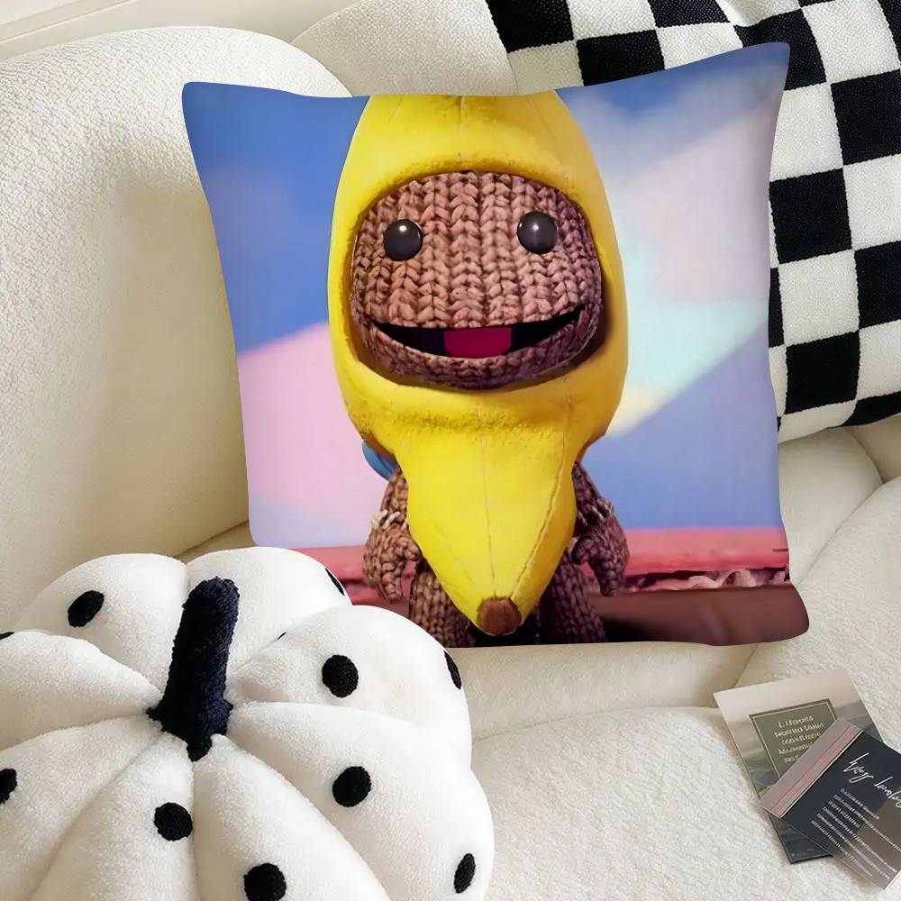 Funny LBP Sackboy Pillow Case Fashion Square Pillowcase Bedroom Sofa Room Ins Decoration Leisure