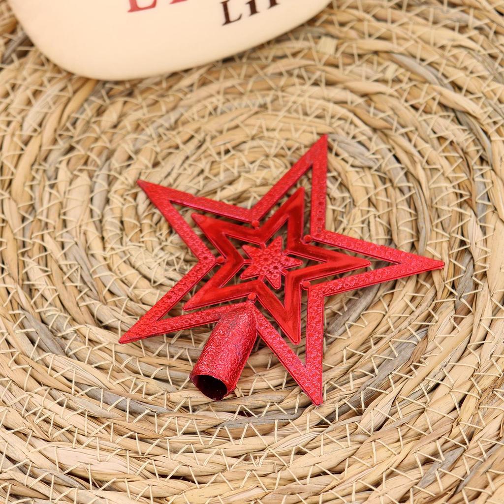 In Stock: Electroplated Five-Pointed Star Christmas Tree Topper Decoration